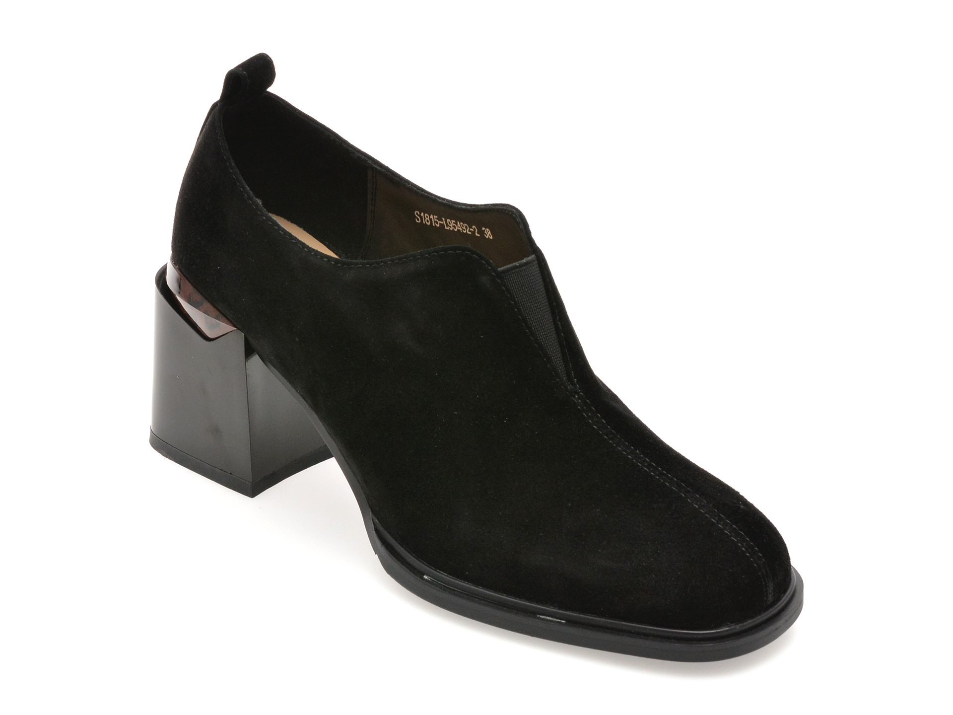 Flavia Passini Pantofi Piele Intarsa Negri Casual