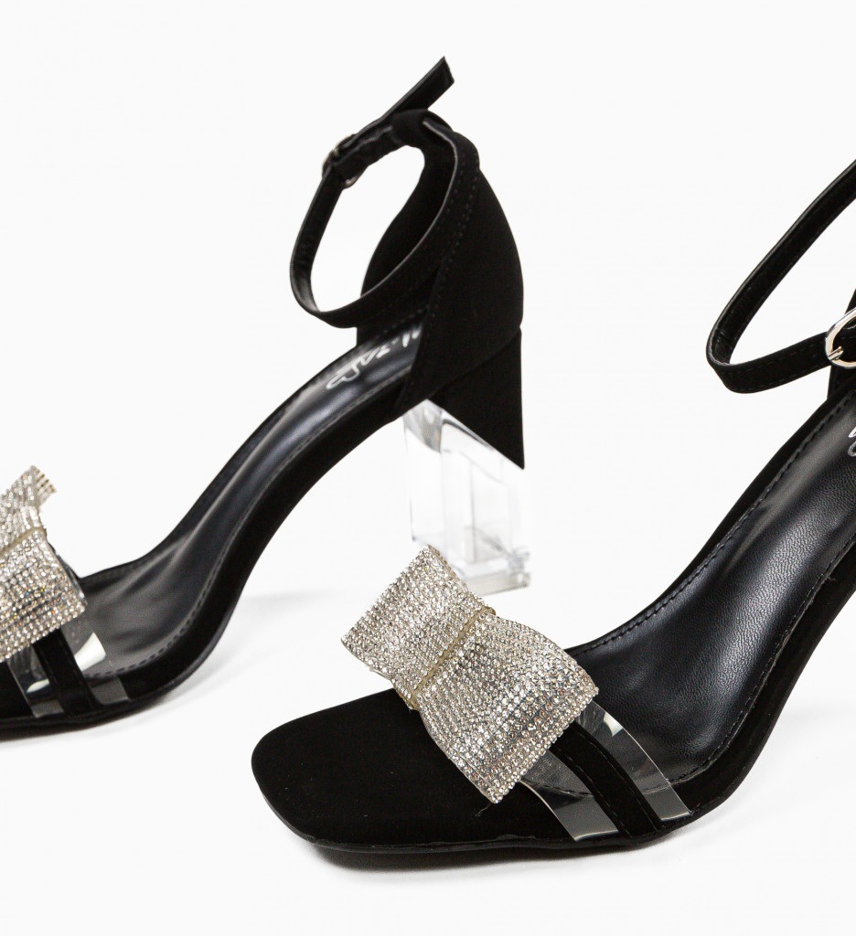 Sandale cu Toc Juba Negre - Eleganță Modernă - imagine 6