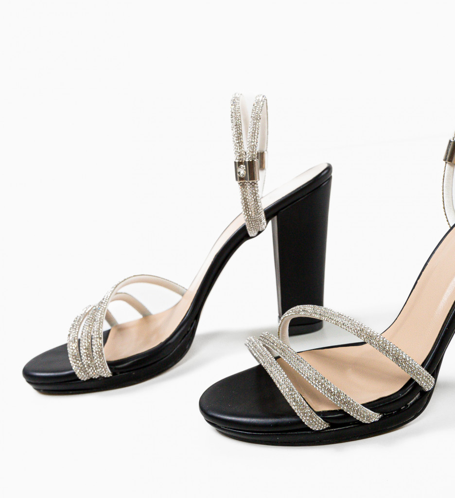Sandale Dama Gynnos Negre cu Toc Elegante - imagine 5