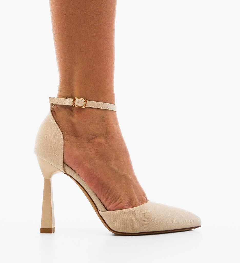 Pantofi dama Trypho Aurii cu toc elegant - imagine 2