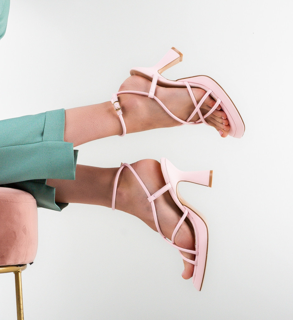 Sandale Filipina Roz cu Toc - Eleganță și Stil - imagine 3