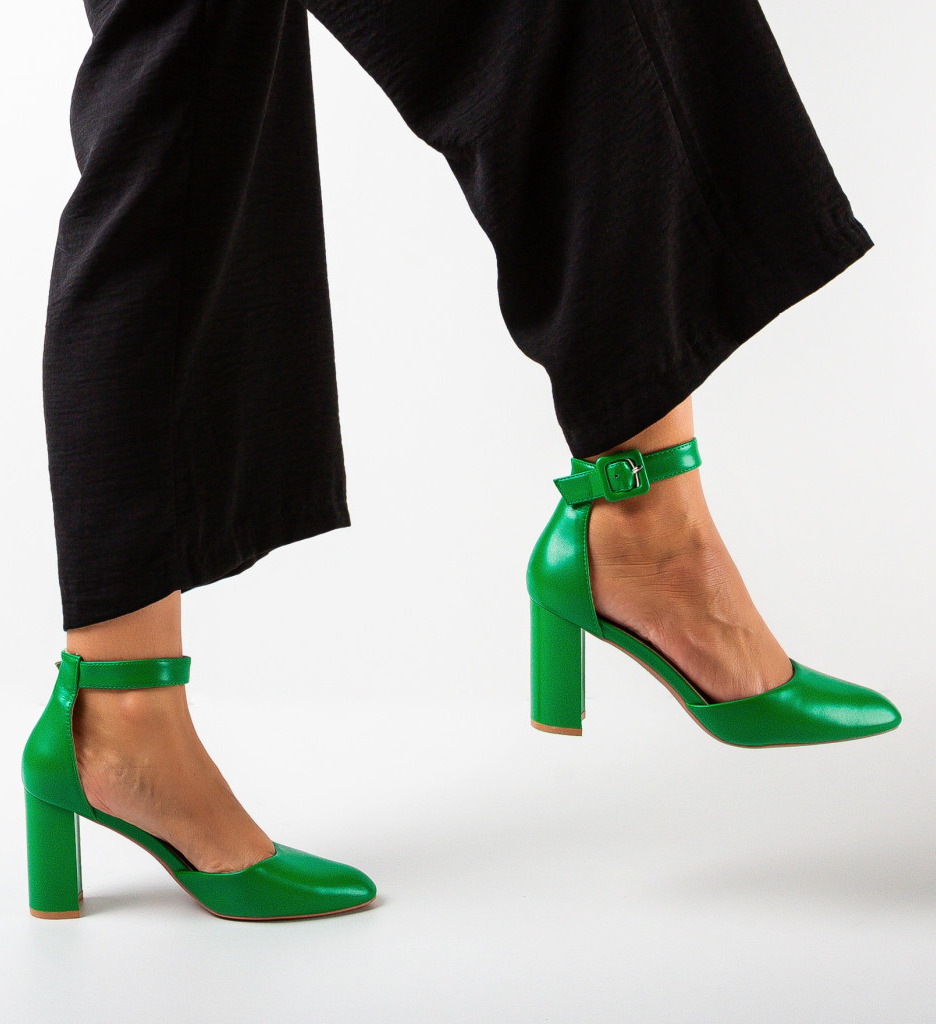 Pantofi Dama Verzi cu Toc | Stil și Eleganță Haloma - imagine 4