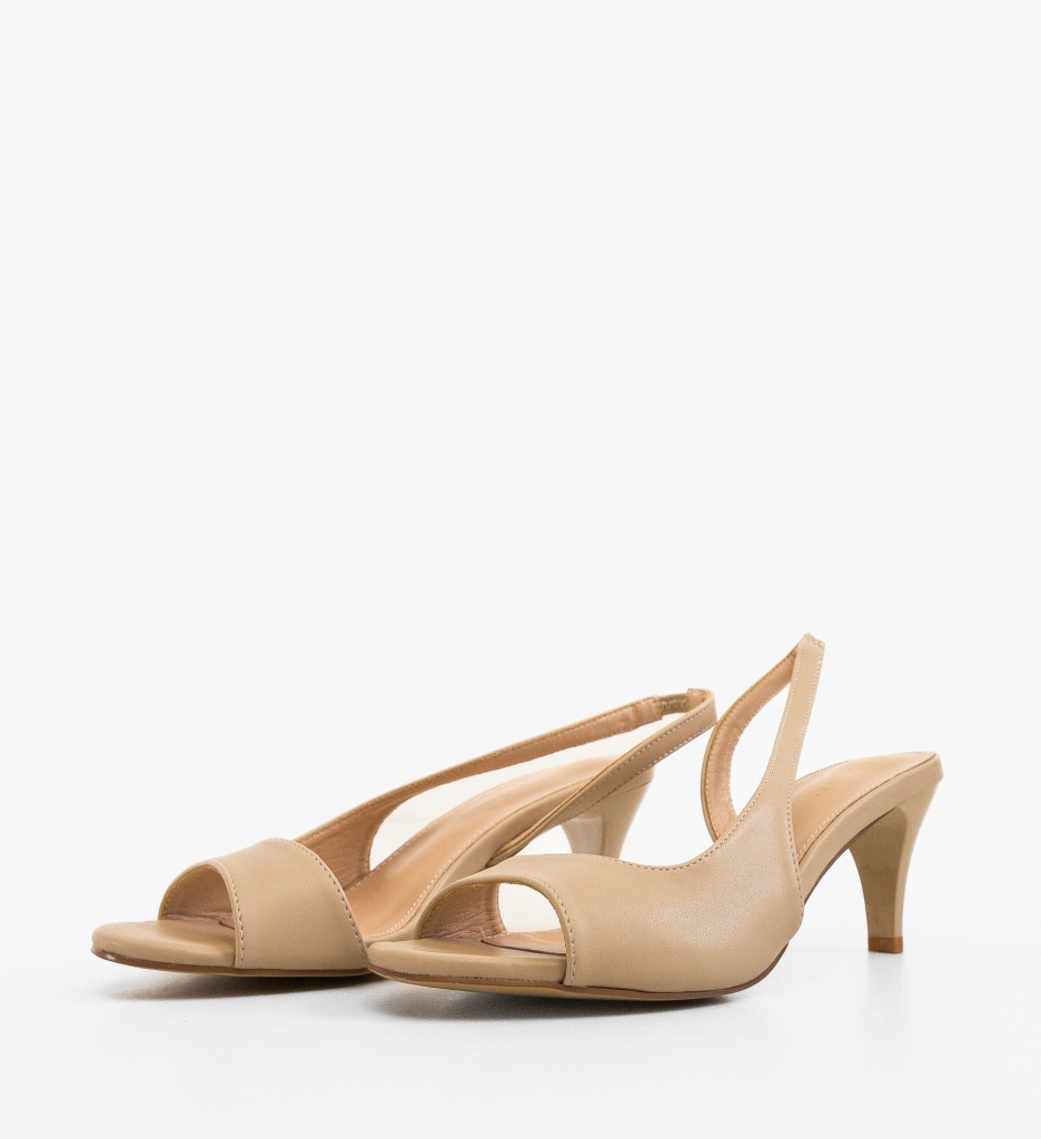Sandale cu Toc Gergy Bej | Eleganță Modernă - imagine 3