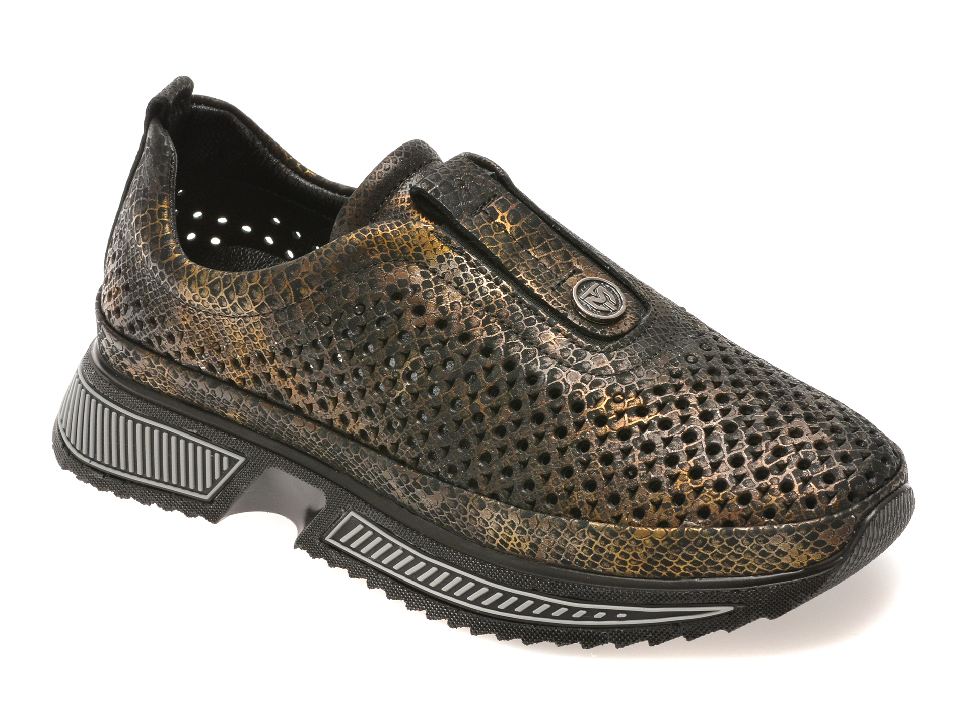 Pantofi Sport IMAGE Negri Din Piele Naturala