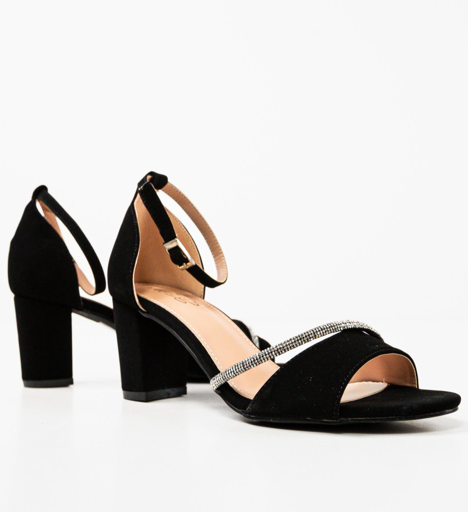 Sandale Dama Trixie Negre cu Toc Elegant - imagine 10