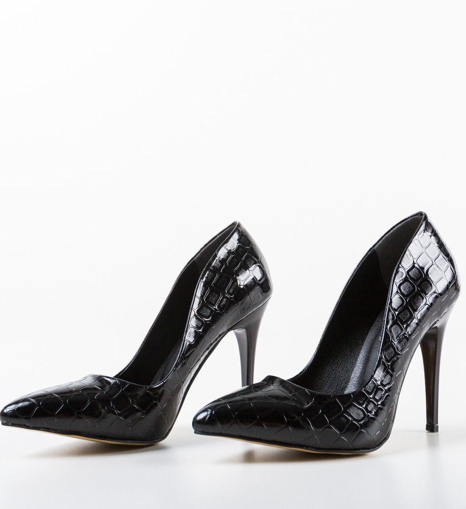 Pantofi Pefeba Negri cu Toc Eleganți - imagine 6