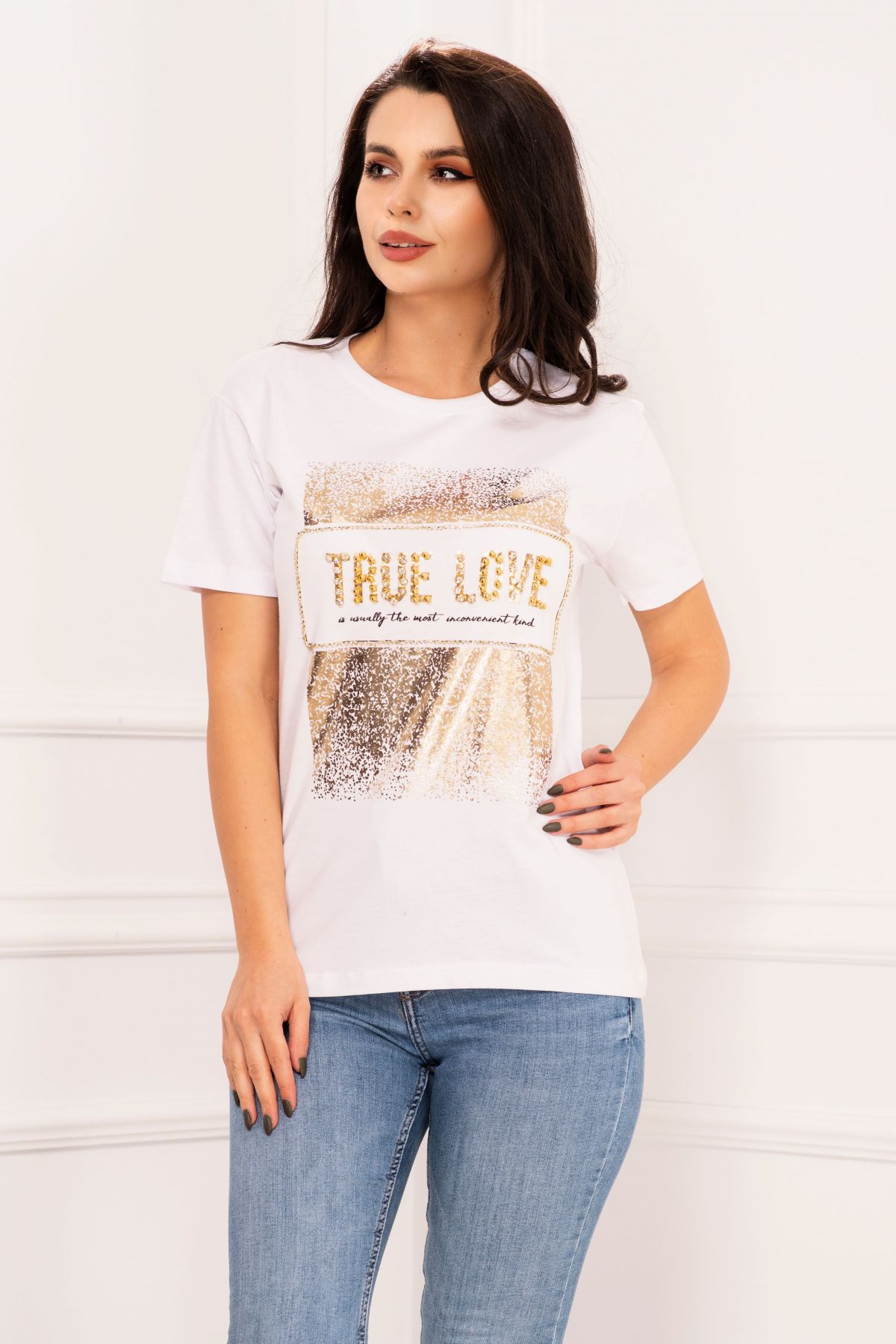 Tricou True Love Inpuff - Aplicații Aurii Chic