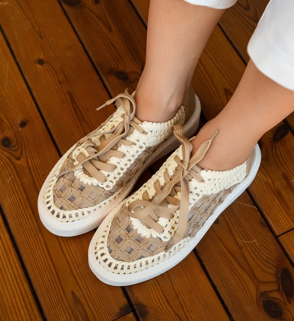 Sneakers Dama Aihao Khaki - Confort și Stil - imagine 4