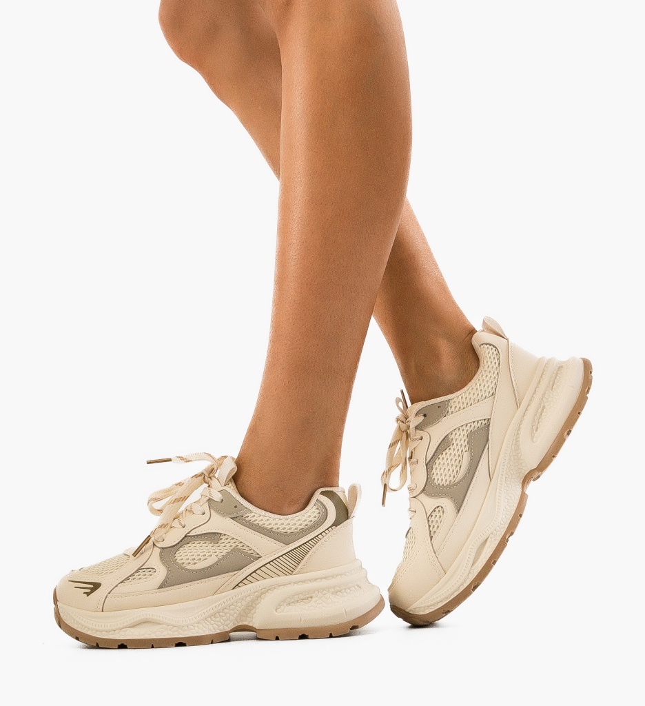 Sneakers Dama Yntere Bej - Confort și Stil - imagine 5