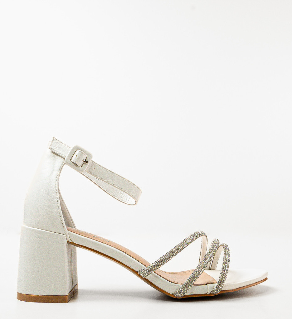 Sandale cu Toc Irakliy Albe | Eleganță și Stil - imagine 4