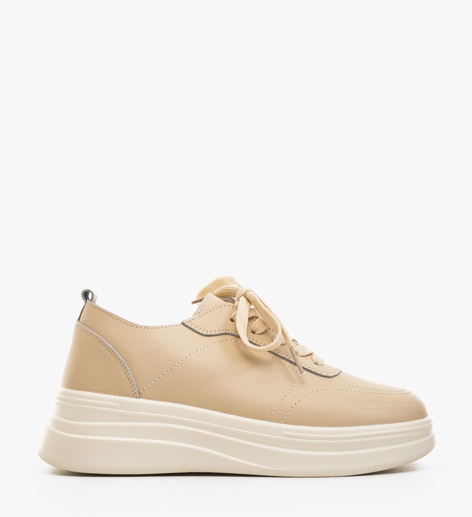 Sneakers Dama Haley Bej | Confort și Stil Urban - imagine 4