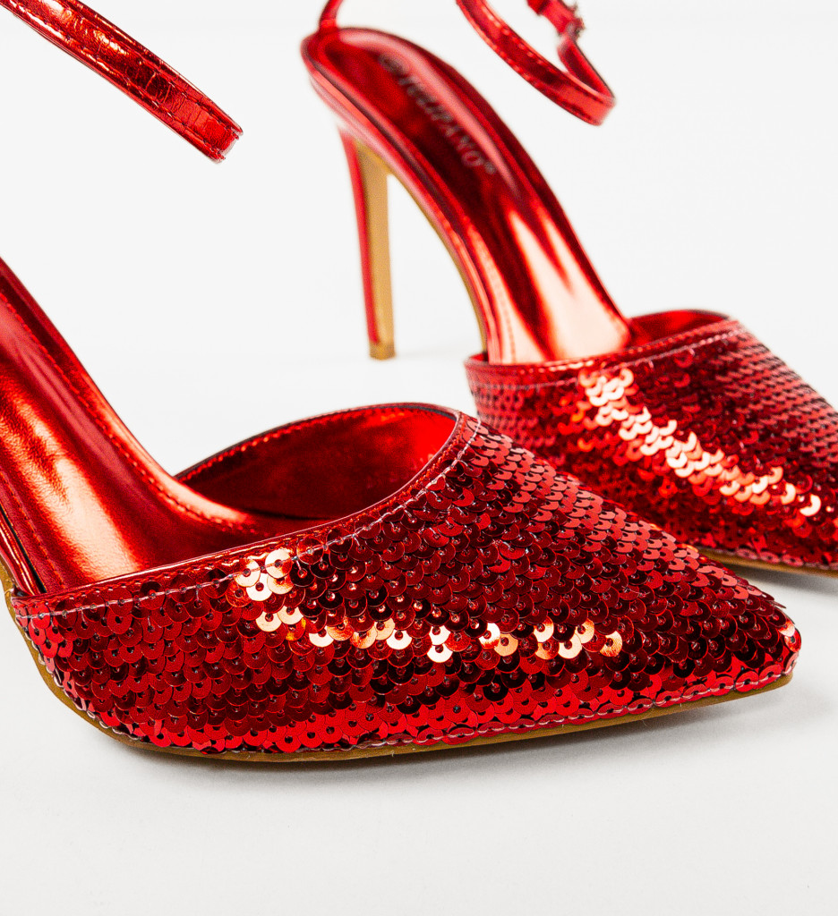 Pantofi Zhelimi Rosii cu Toc Eleganți - imagine 6