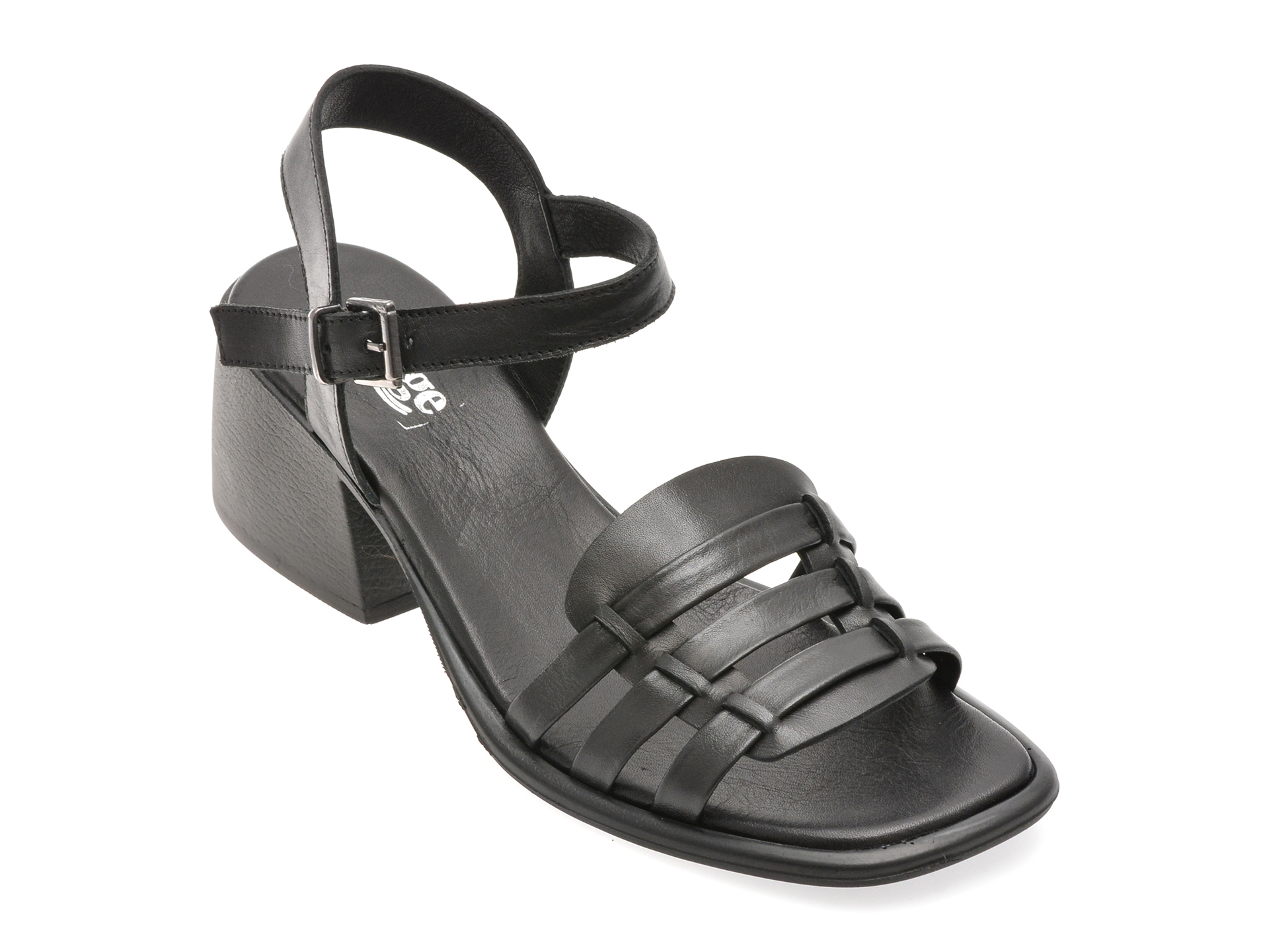 Sandale IMAGE negre din piele naturală