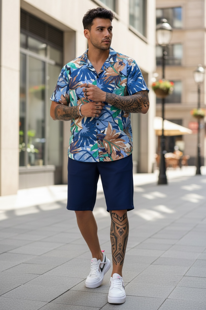 Pantaloni scurti casual bleumarin | Stil si confort - imagine 2