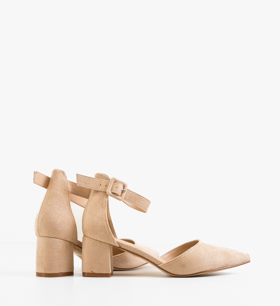 Pantofi dama Cain Bej eleganți cu toc - imagine 4