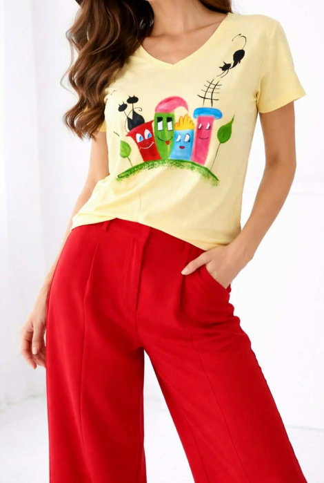 Tricou Pictat Manual Shopika | Pisicute Unic - imagine 2