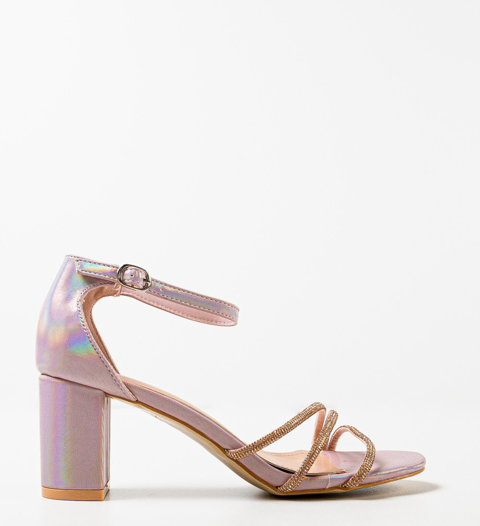 Sandale Yunus Roz cu Toc Elegante - imagine 5