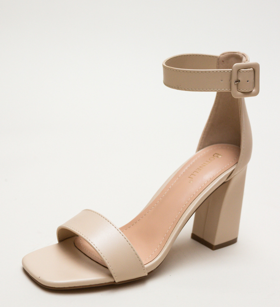 Sandale Gingero Bej cu Toc Elegant - imagine 6