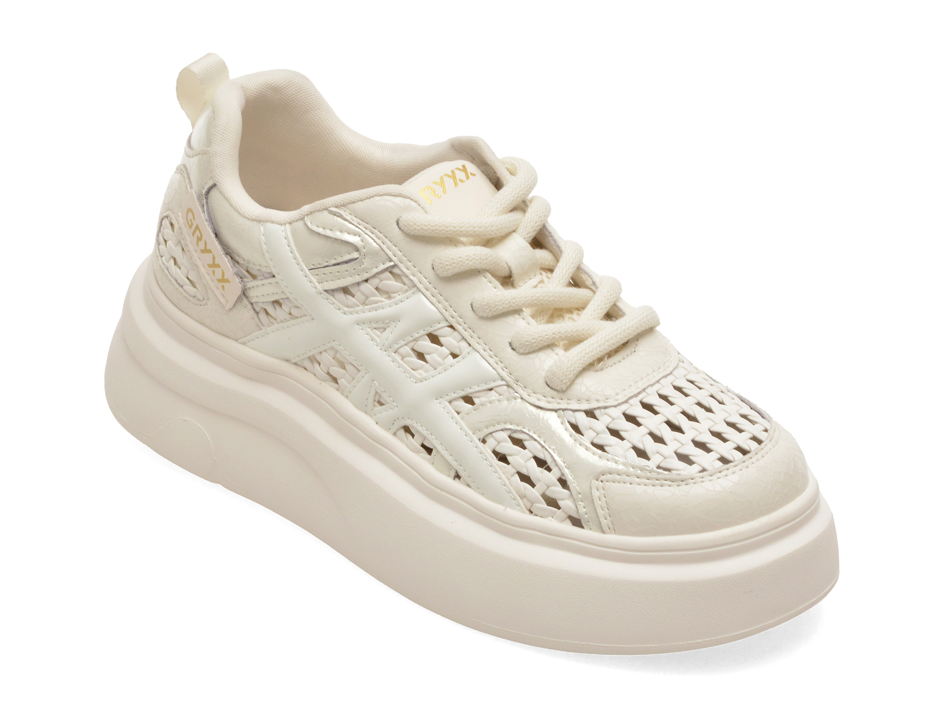 Pantofi sport GRYXX albi din piele naturala