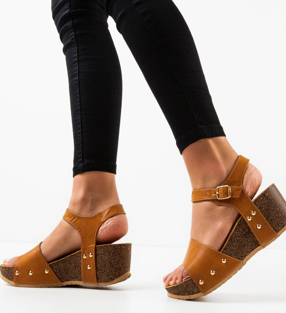 Platforme Dama Macie Camel | Eleganță și Confort - imagine 2