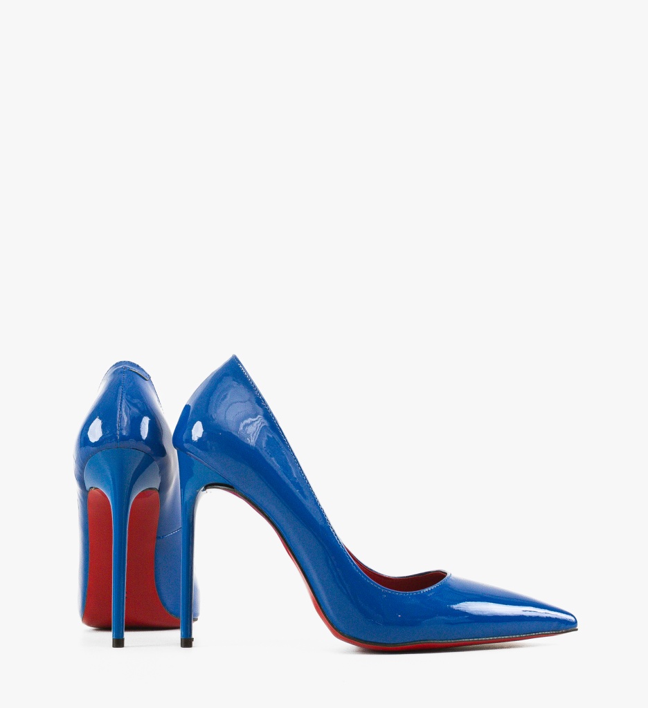 Pantofi Butyn Albastri cu Toc Eleganți - imagine 6