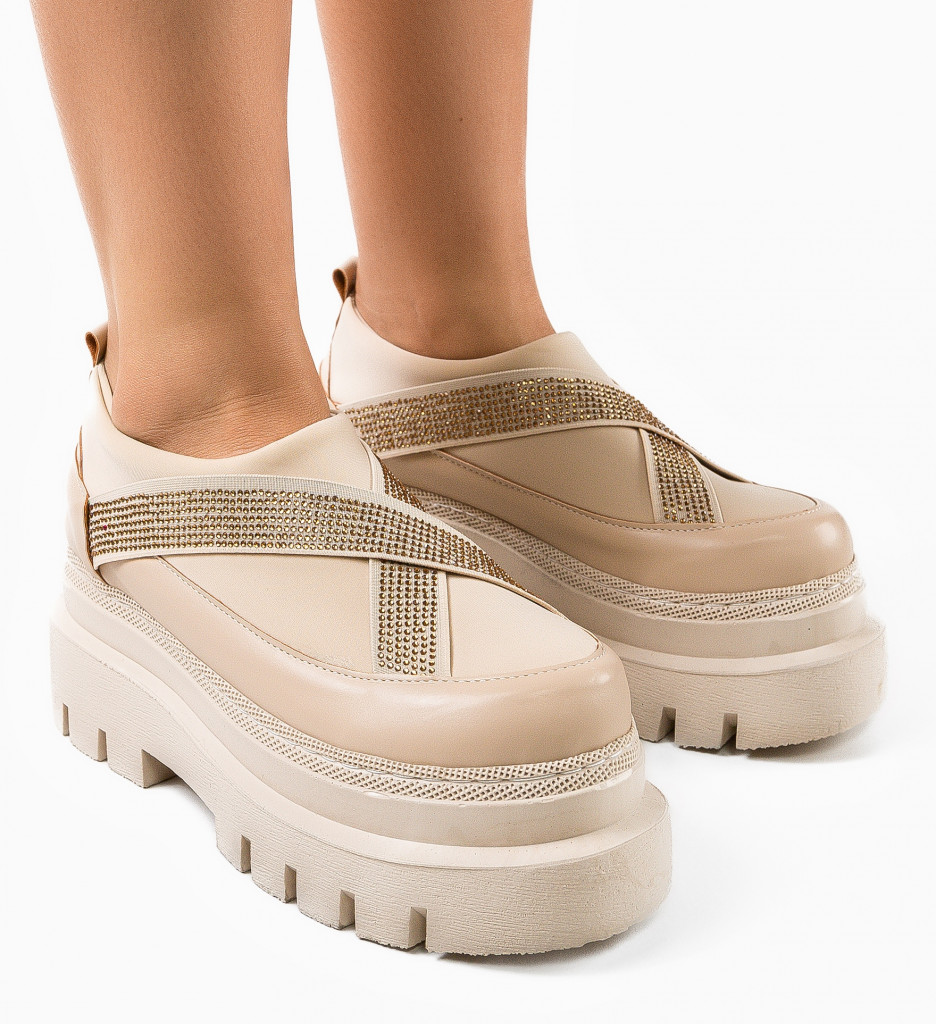 Pantofi Casual Bej Silkine | Confort Zilnic - imagine 2