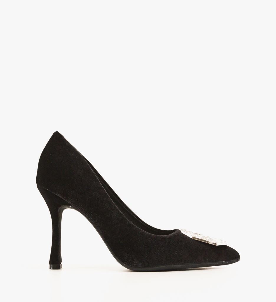 Pantofi Dama Kreb Negri cu Toc Eleganți - imagine 4