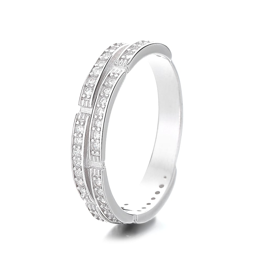Inel Argint Delis, Model Elegant Placat Rodiu