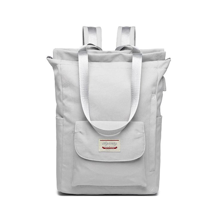 Rucsac Dama Pfy Cazimira Gri, cu USB și Impermeabil - imagine 7