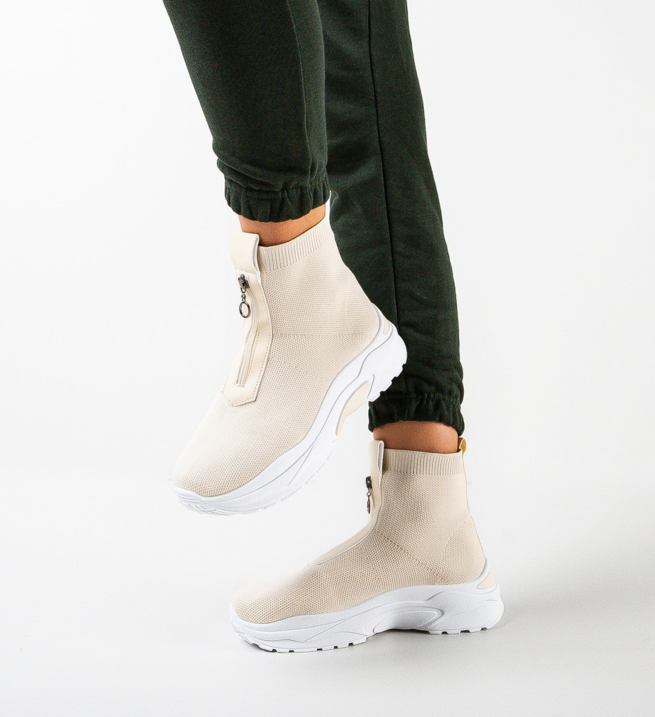 Sneakers Dama Eshan Bej - Confort și Stil - imagine 4