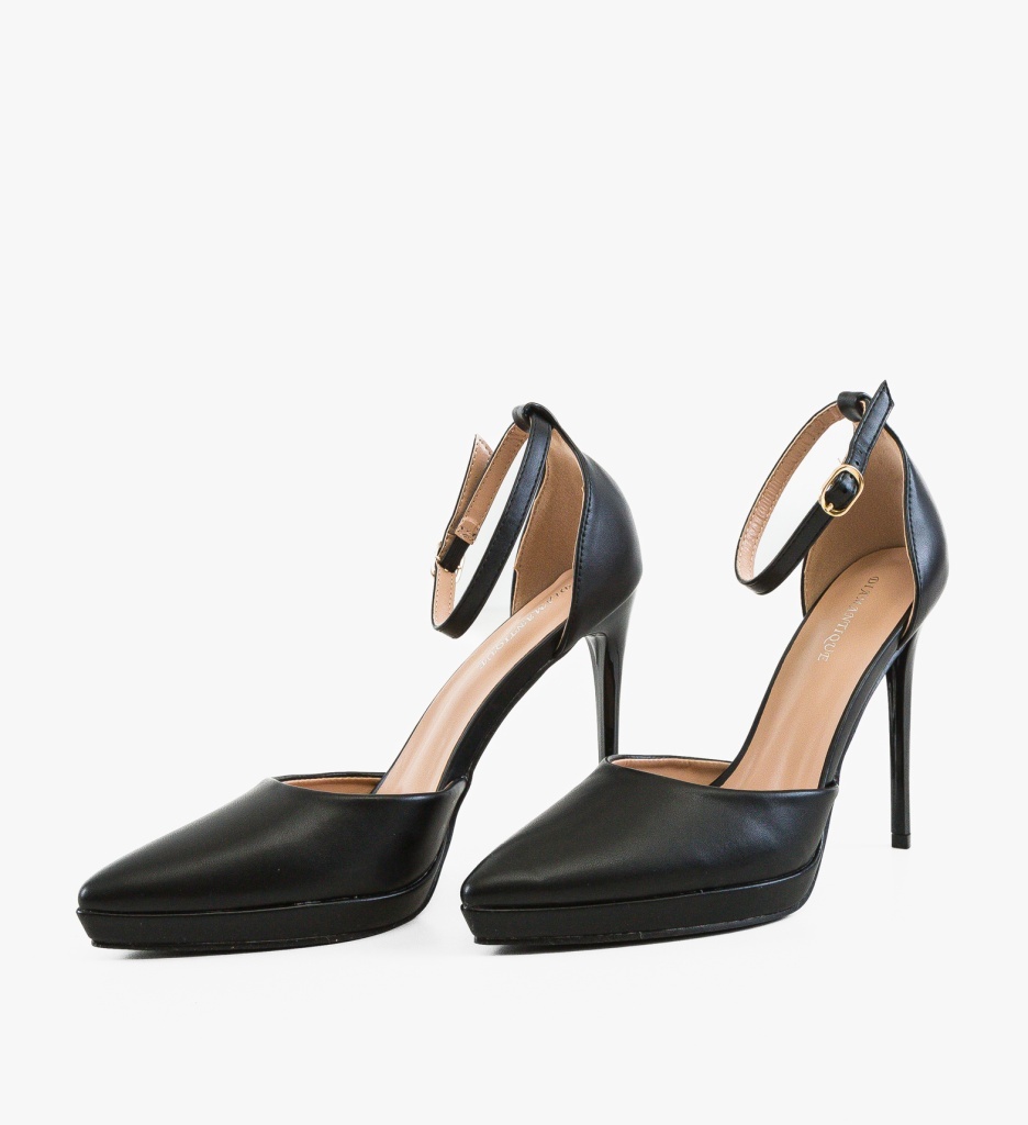 Pantofi dama Kamine Negri eleganți cu toc - imagine 2