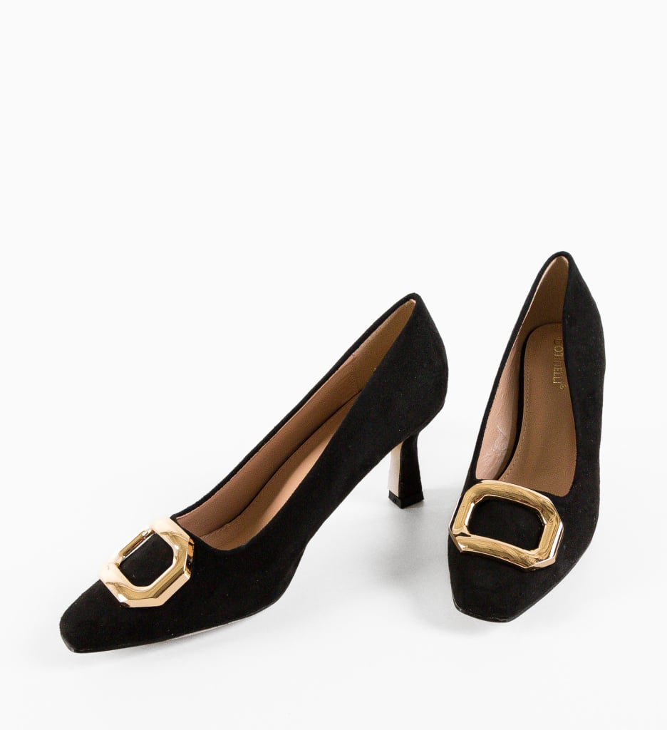 Pantofi Lesedi Negri Eleganți cu Toc - imagine 7