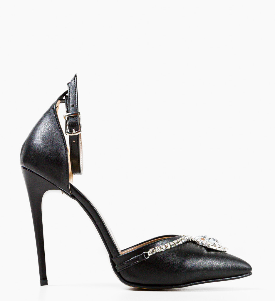 Pantofi Dama Dalvanyos Negri cu Toc Eleganți - imagine 4