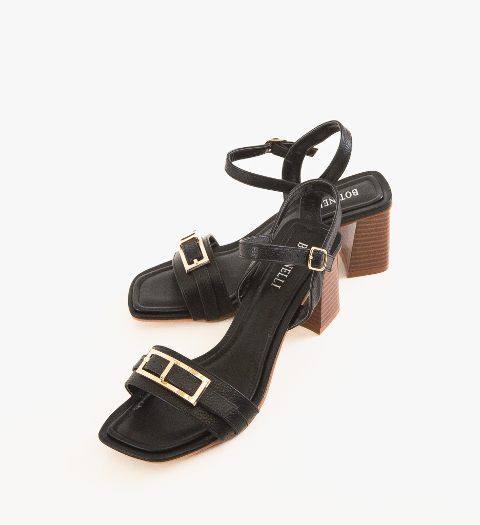 Sandale Dama Lapcar Negru - Eleganță cu Toc - imagine 5