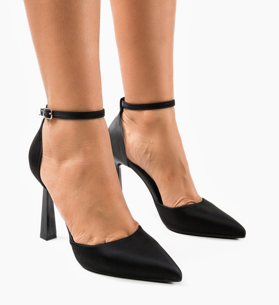 Pantofi Dama Trypho Negri cu Toc Elegant - imagine 2