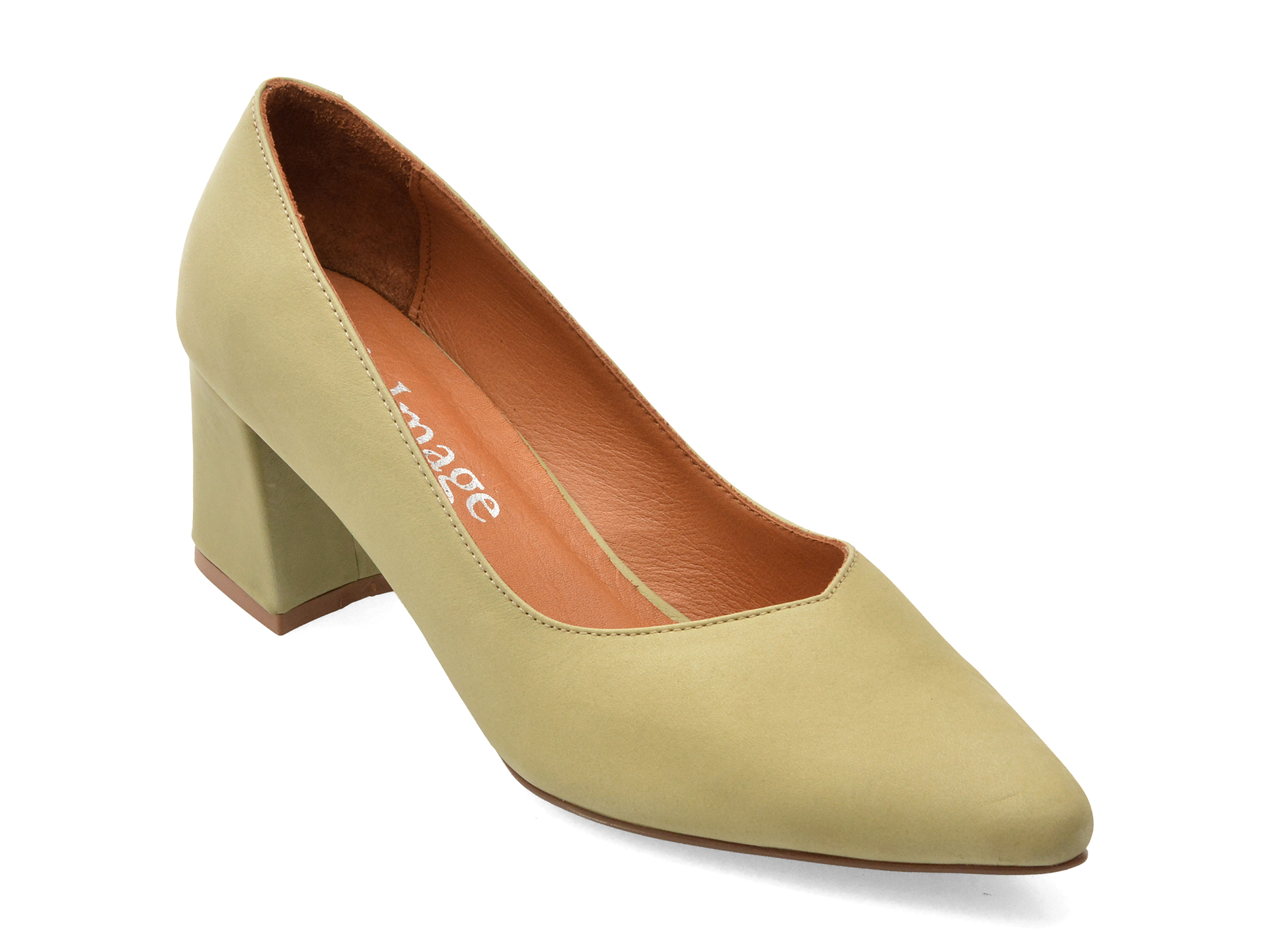 Pantofi IMAGE eleganți, piele naturală, verde