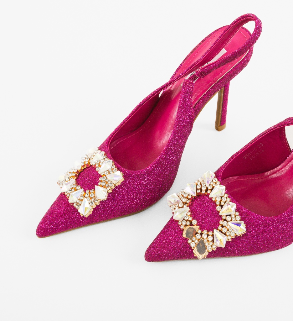 Pantofi Toc Fuchsia Eleganți - imagine 6
