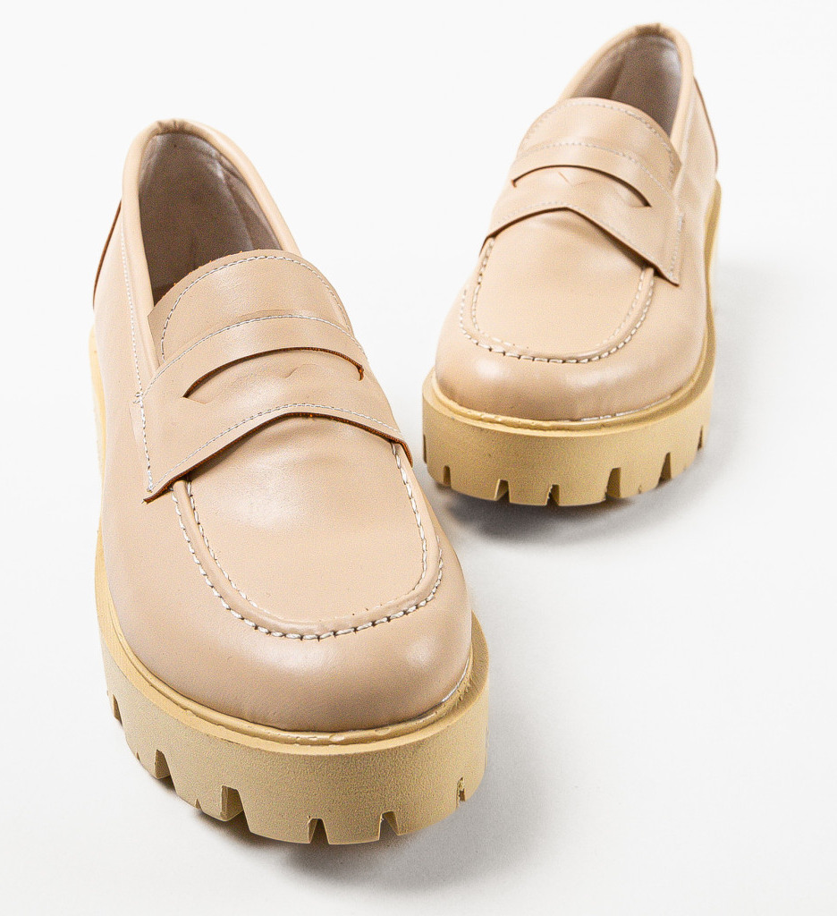 Pantofi Casual Dama Gyna Confort Bej - imagine 4
