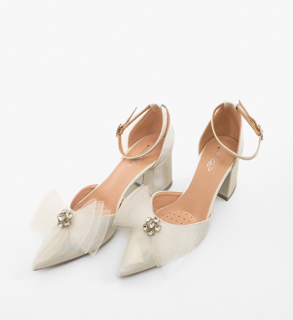 Pantofi Toc Grandejira Argintii | Eleganță și Stil - imagine 5