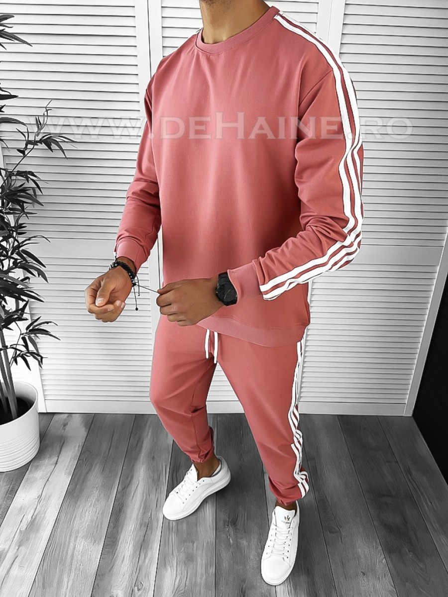 Hanorac Barbati Slim Fit Roz cu Mic Defect