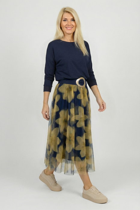 Fusta clos tulle bleumarin Shopika
