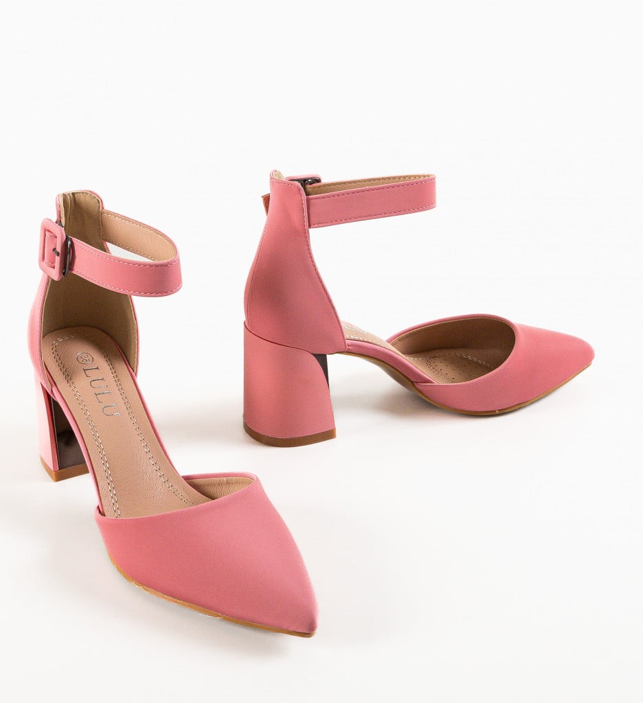 Pantofi Vandre Roz Eleganți cu Toc - imagine 10