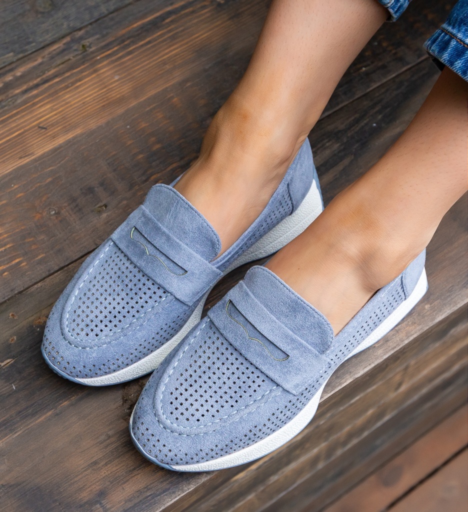 Pantofi Casual Dămă Albaștri Confortabili