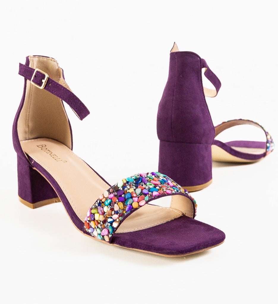 Sandale Mooren Mov Elegante cu Toc - imagine 8