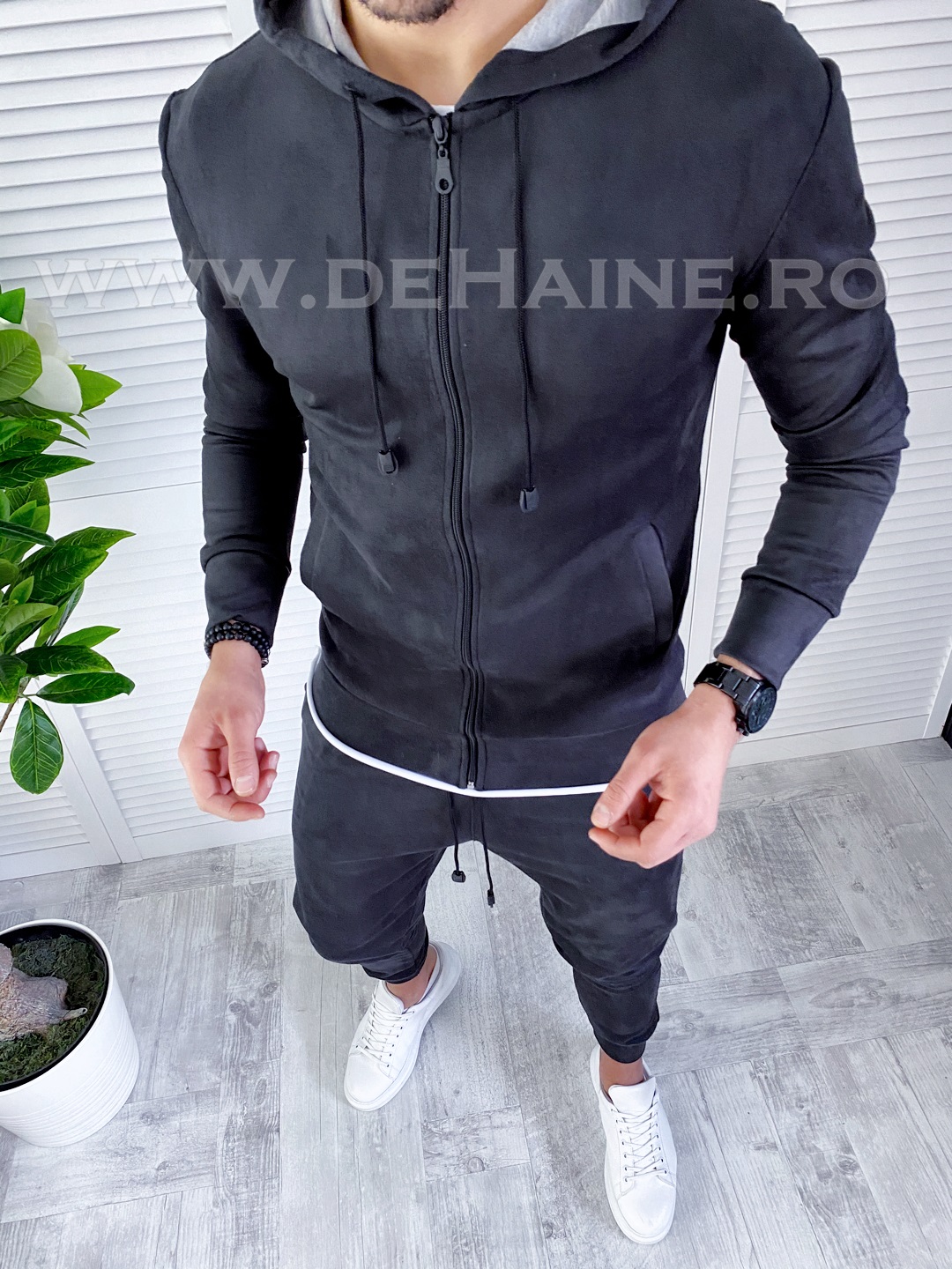 Trening Barbati Negru Piele Intoarsa Eco Premium