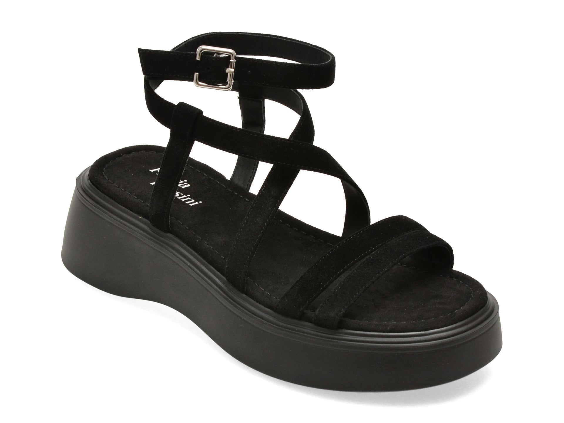Sandale Flavia Passini negre piele intoarsa