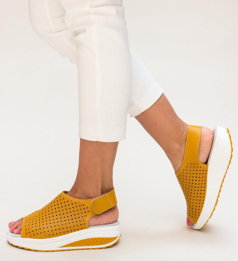 Sandale Platforme Liberty Galbene - Stil și Confort - imagine 2