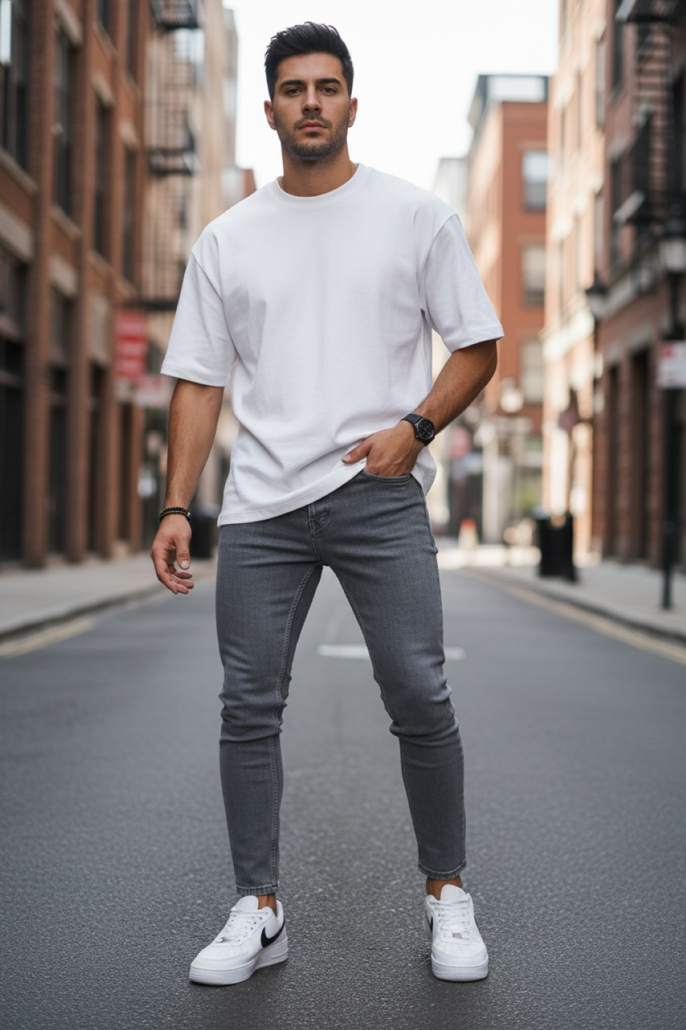 Blugi Barbati Conici Gri – Stil si Confort