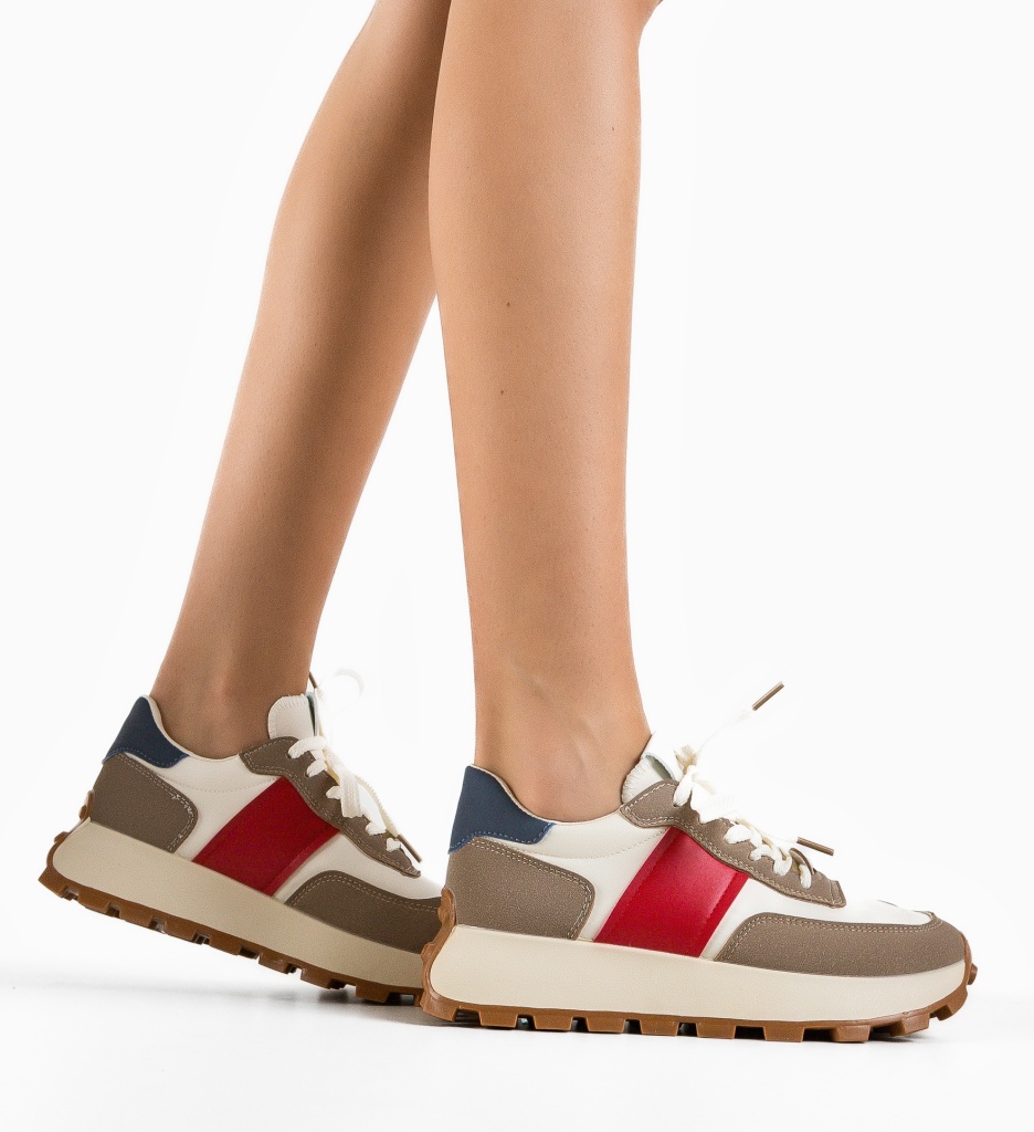 Sneakers Dama Feytong Khaki 2 - Confort & Stil - imagine 2