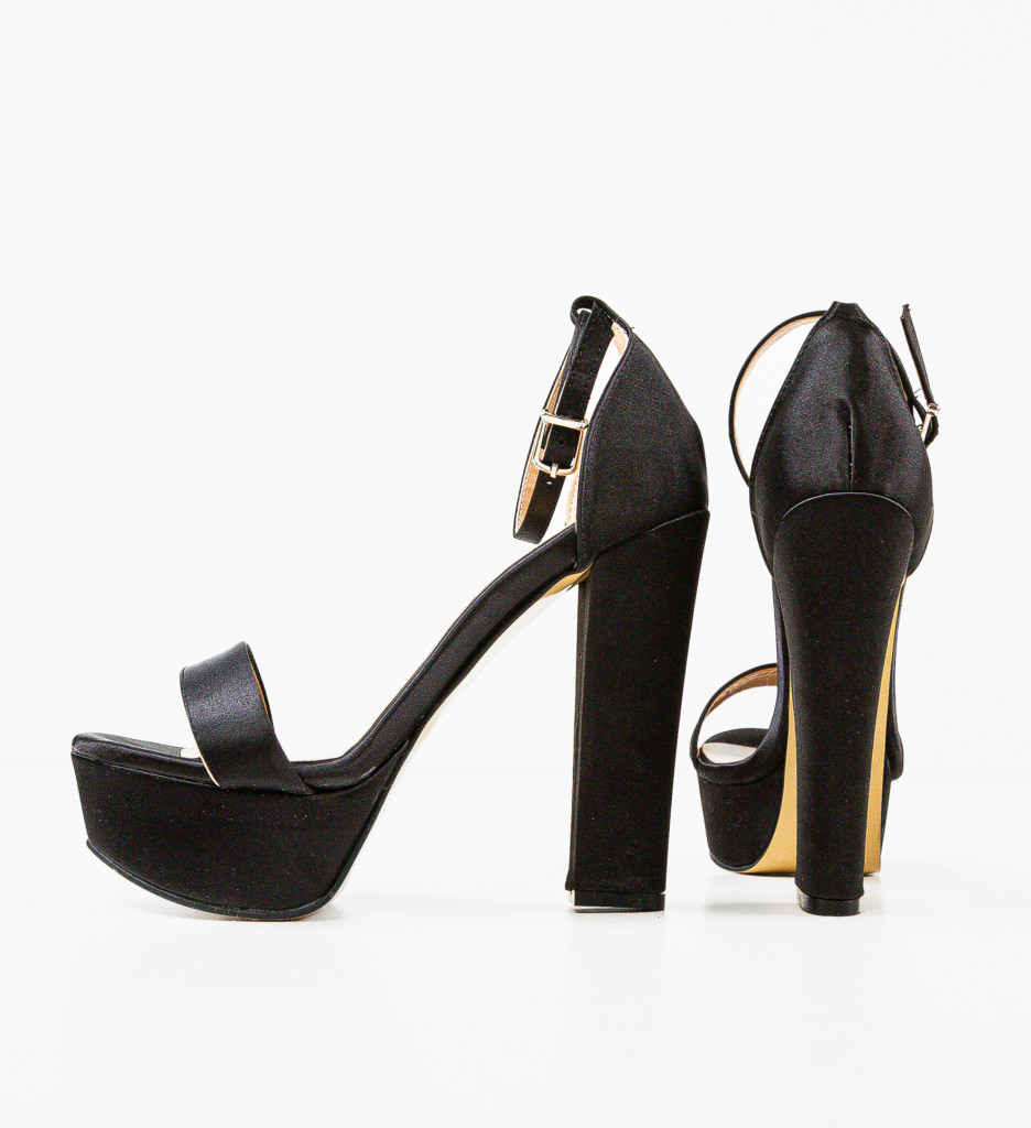Sandale Poly Negre cu Toc Elegante - imagine 7